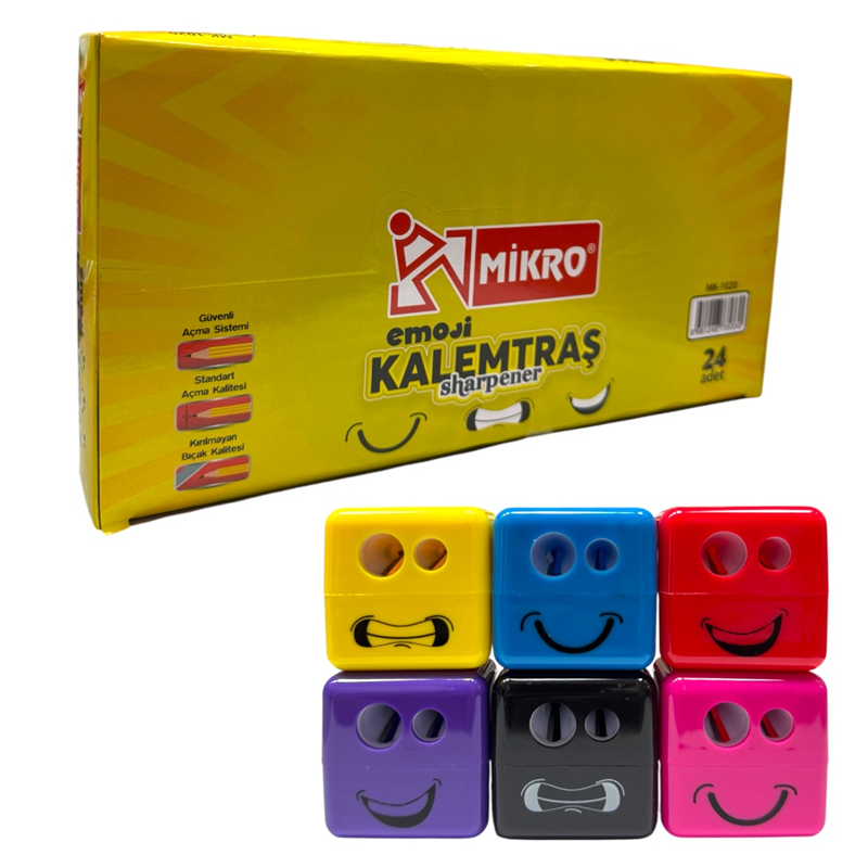 MİKRO MK-1020 GÜLEN YÜZ KALEMTIRAŞ 24LÜ PAKET
