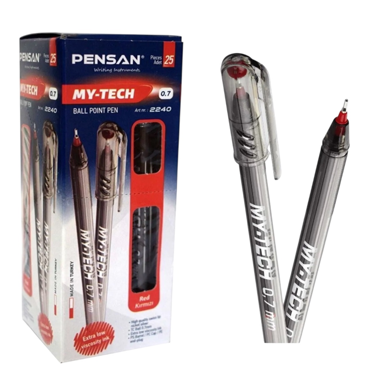 PENSAN MY-TECH KIRMIZI TÜKENMEZ KALEM 0.7 25Lİ PAKET