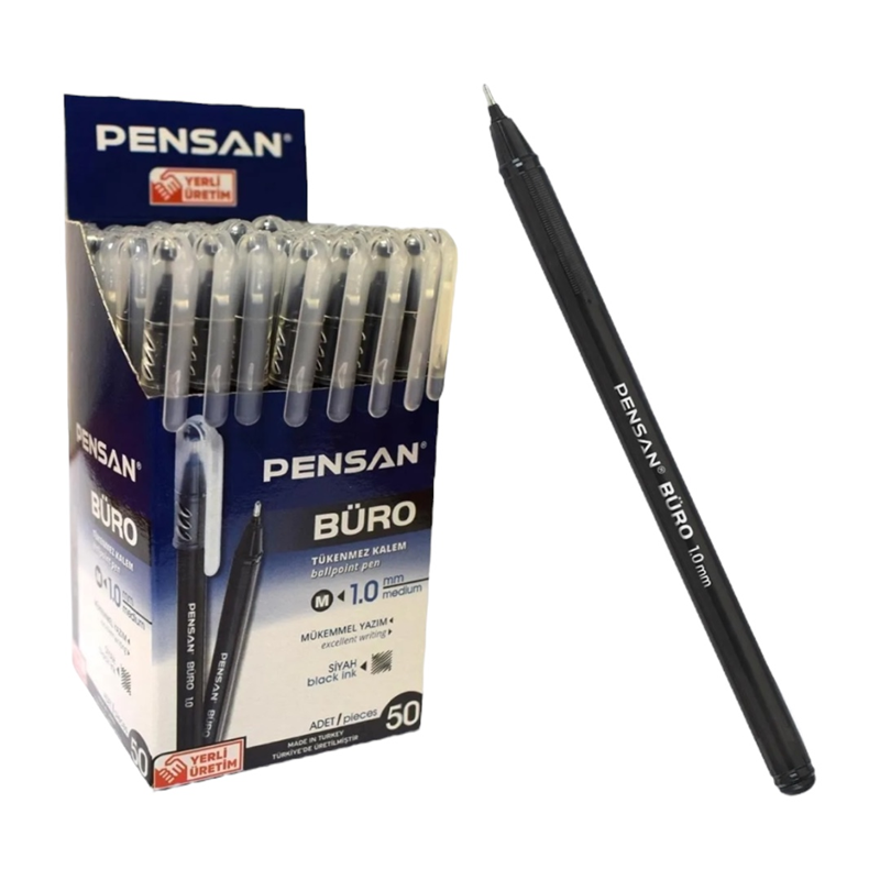 PENSAN SİYAH BÜRO TÜKENMEZ KALEM 50Lİ PAKET