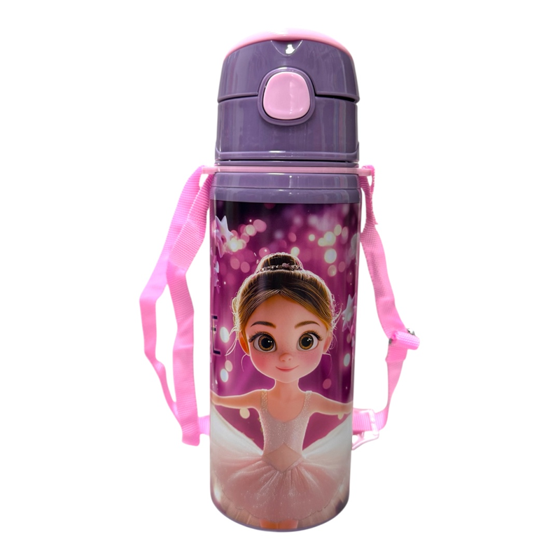MİKRO MT-6016 RESİMLİ KIZ ALÜMİNYUM MATARA 600 ML 12Lİ PAKET