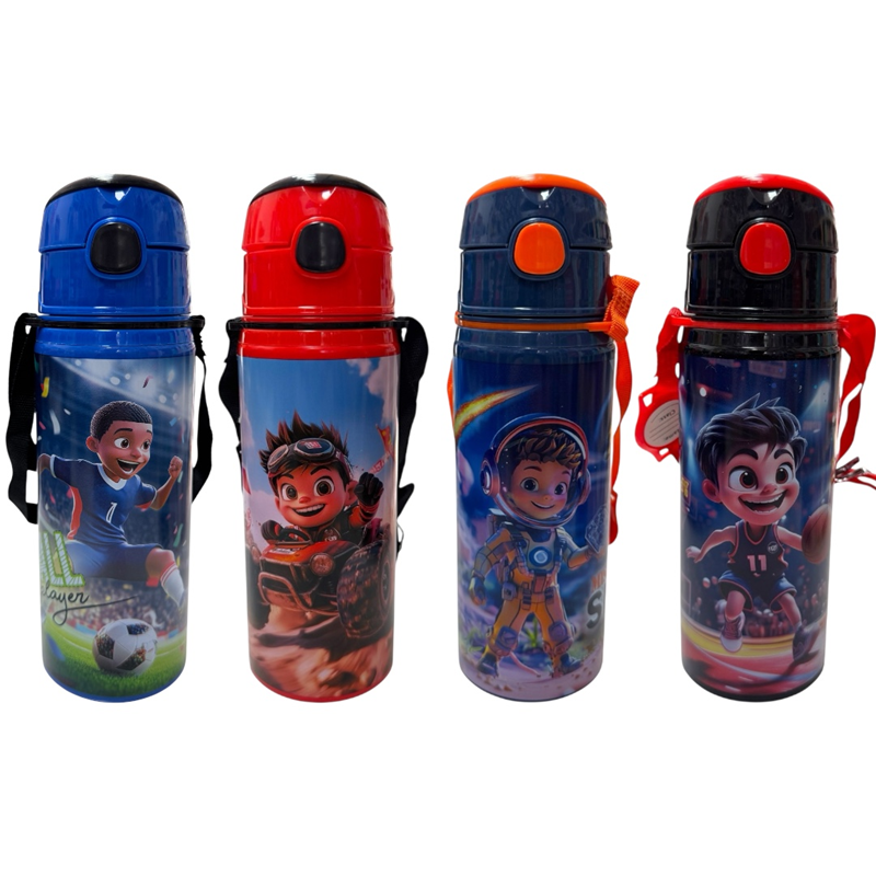 MİKRO MT-6013 RESİMLİ ERKEK ALÜMİNYUM MATARA 600 ML 12Lİ PAKET
