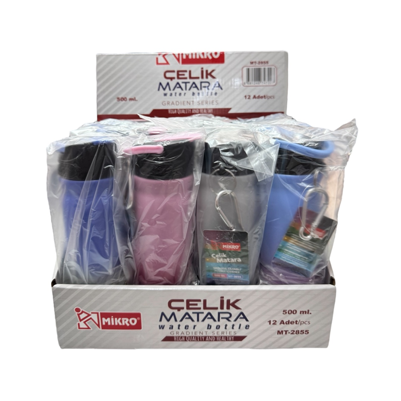 MİKRO MT-2855 ÇELİK MATARA 500 ML 12Lİ PAKET