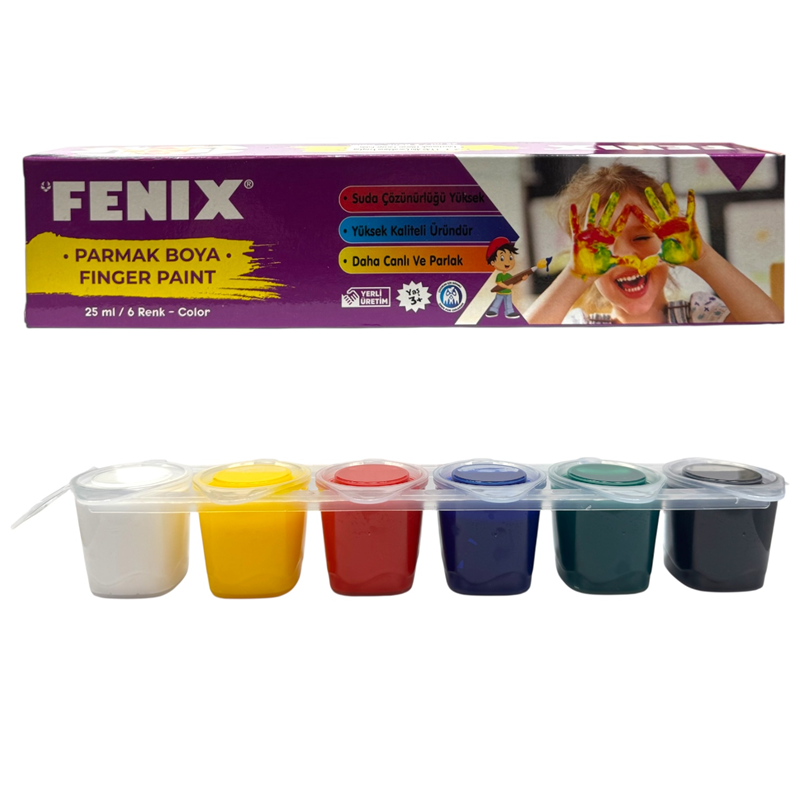 FENİX 6 RENK KARIŞIK 25 ML ŞİŞE PARMAK BOYASI