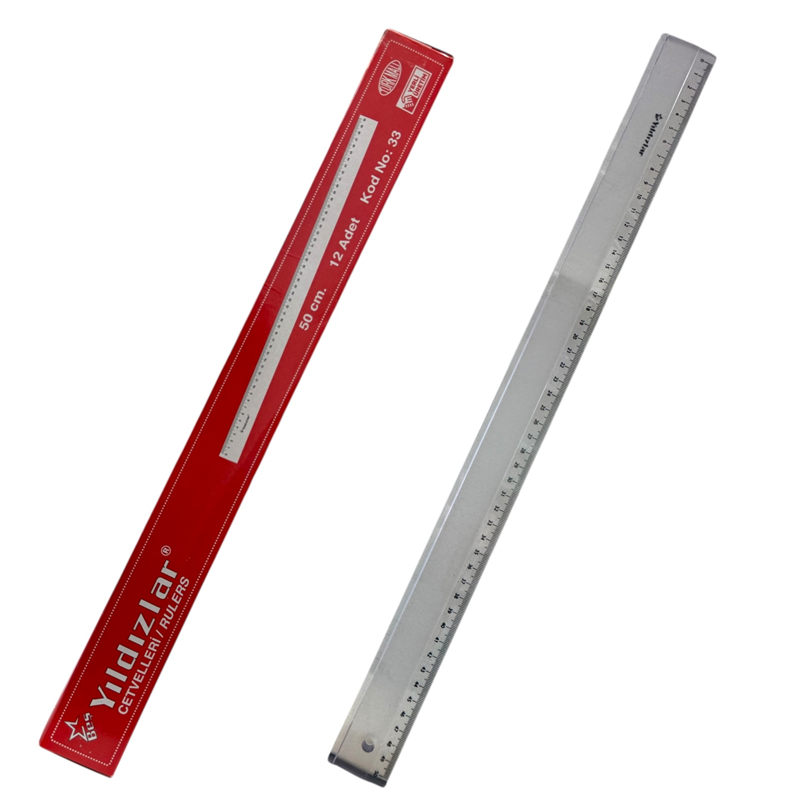 YILDIZLAR SERT PLASTİK 50 CM CETVEL 12Lİ PAKET
