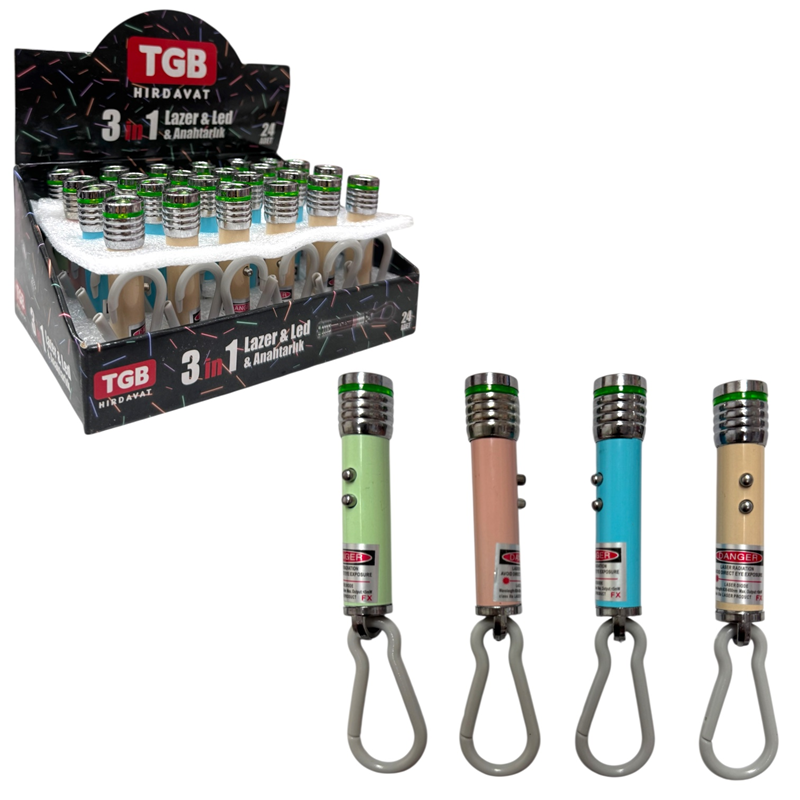 3 İN 1 LAZER&LED ANAHTARLIK 24LÜ PAKET