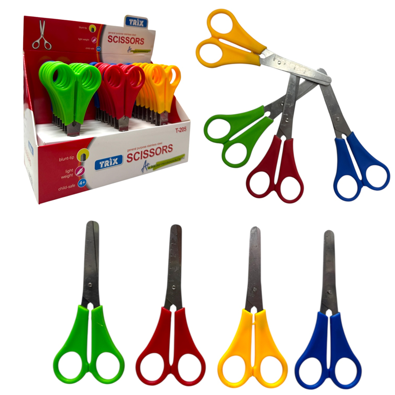 TRİX CETVELLİ DÜZ ÇOCUK MAKASI 24LÜ PAKET