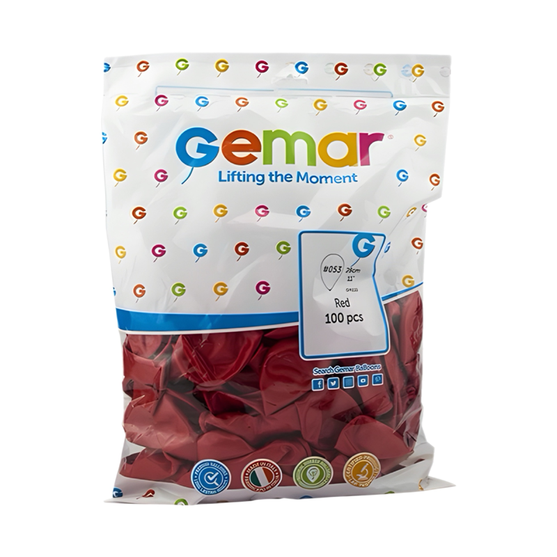 GEMAR KIRMIZI METALİK BALON 100LÜ PAKET