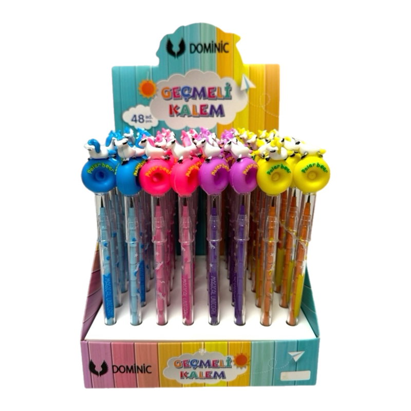 231119-5 DONUT UNİCORN GEÇMELİ KALEM 48Lİ PAKET