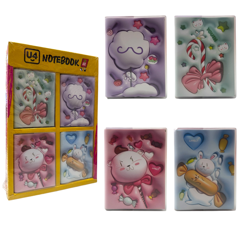 U4-3655 PASTEL RENKLER NOT DEFTERİ 24'LÜ PAKET