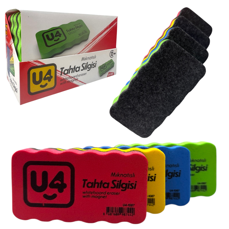 U-4 MIKNATISLI TAHTA SİLGİSİ 12'Lİ PAKET
