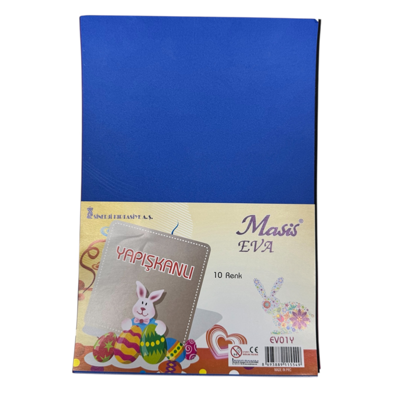 A-4 SİMSİZ YAPIŞKANLI EVA 10 RENK 10LU POŞET
