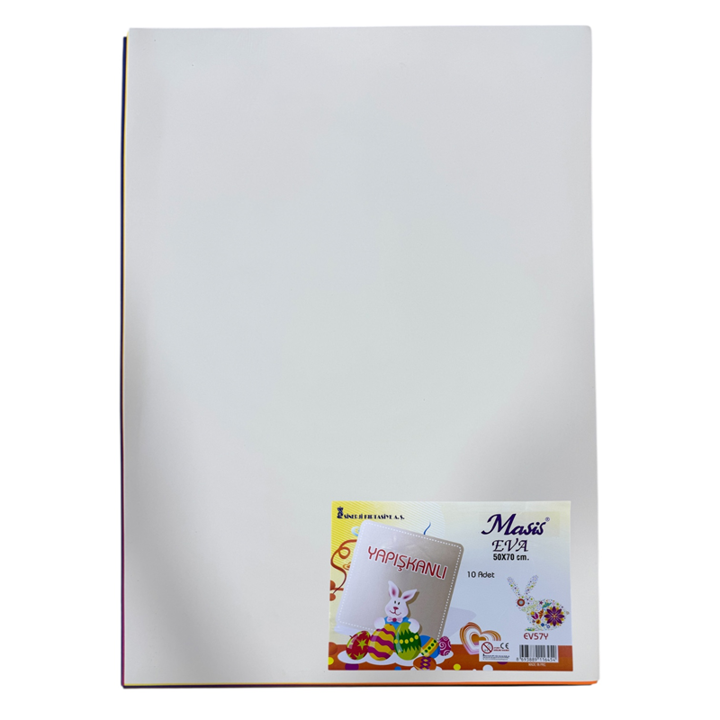 50*70 SİMSİZ YAPIŞKANLI EVA 10 RENK 10LU POŞET