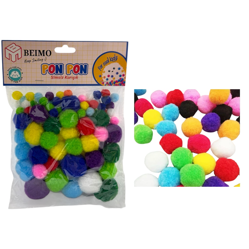 BEİMO SİMSİZ PON PON KARIŞIK 12Lİ PAKET*40