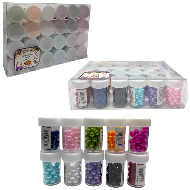 BEİMO RENKLİ KARIŞIK BONCUK 24LÜ PAKET