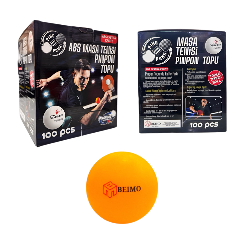 BEİMO ABS İTHAL (KALİTELİ) TURUNCU PİN PON TOPU 100'LÜ PAKET