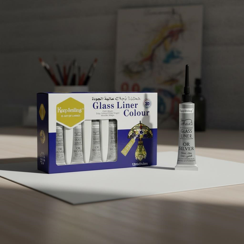 Contour Paste Cam Kontürü Boyası / Silver(Gümüş) Renk 6'Lı Set