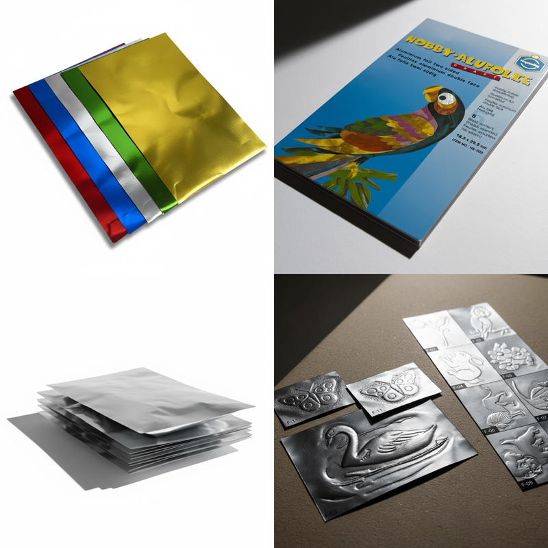 Alüminyum Folyo Kabartma Seti 5'Li Set , Çift Taraflı Renkli