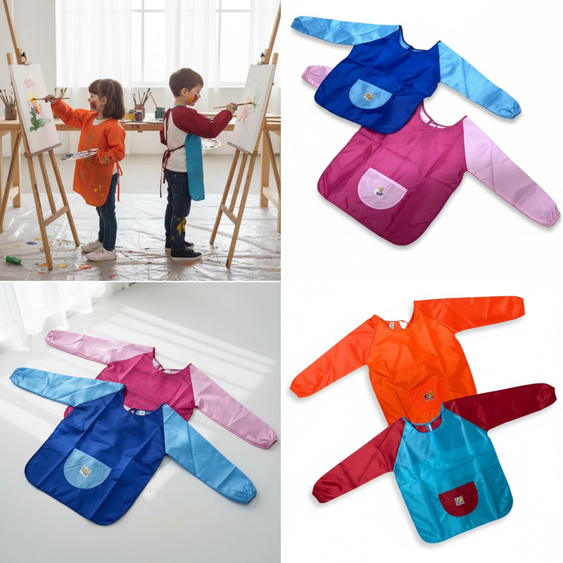 Boyama Önlüğü 4/5/6 Beden Karışık Renkler Ve Karışık Bedenler 24'Lü Paket