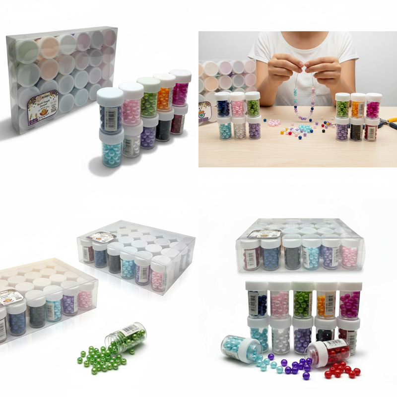 Renkli Tuzluk Modeli Karışık Boncuk 24'Lü Paket