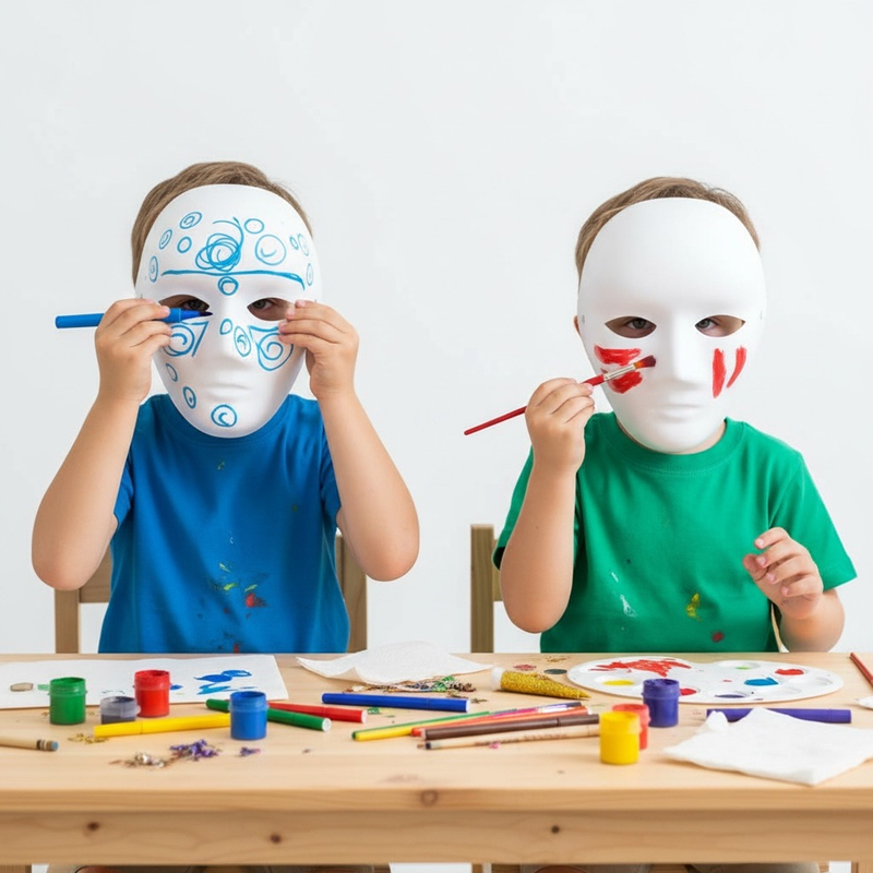 İthal Boyama Maske Büyük Lastikli Ekstra Kaliteli 20'Li Paket %100 Pamuk