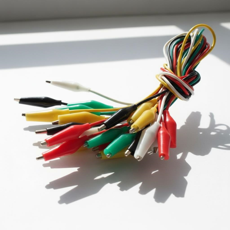 Krokodil Akım Kablosu 100'Lü Paket , Timsah Ağızlı Krokodil Test Kablosu