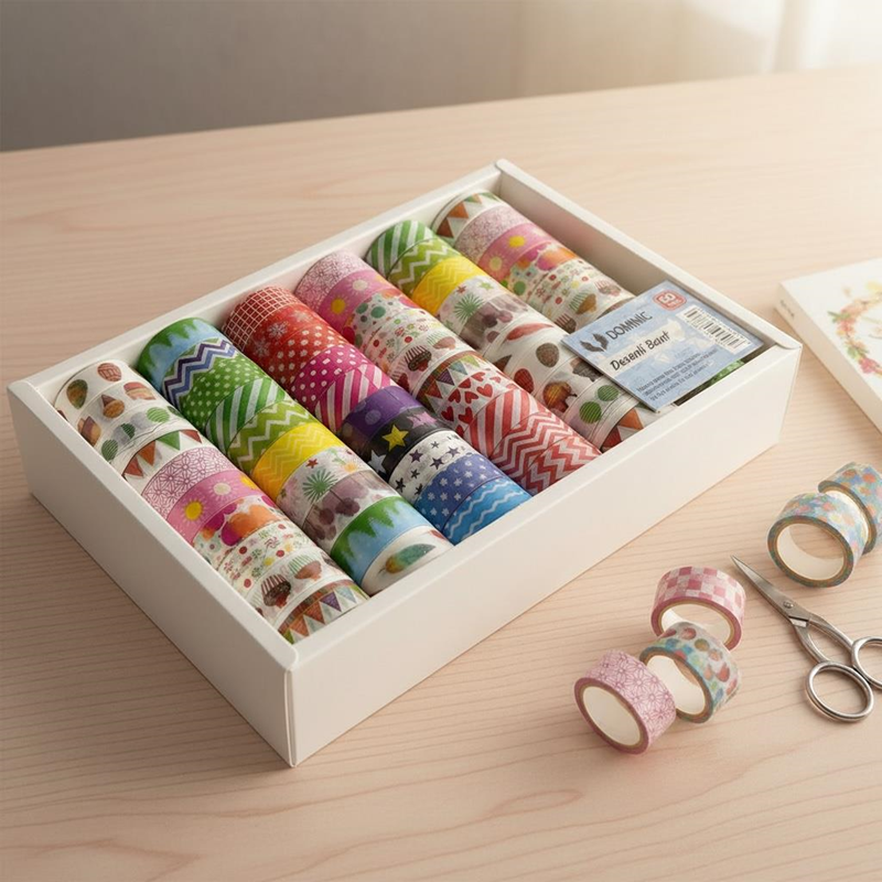 6001-C Desenli Karışık Kağıt Bant 60'Lı Paket