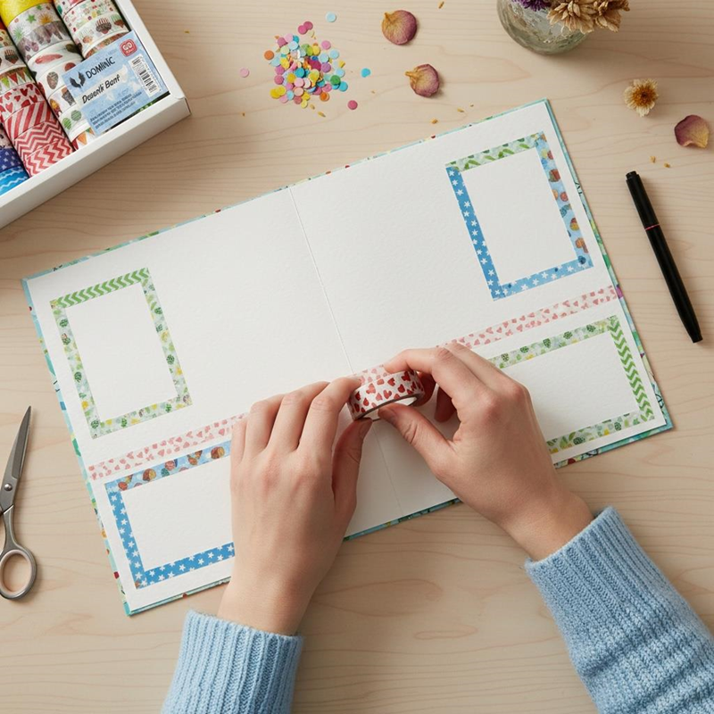 6001-C Desenli Karışık Kağıt Bant 60Lı Set