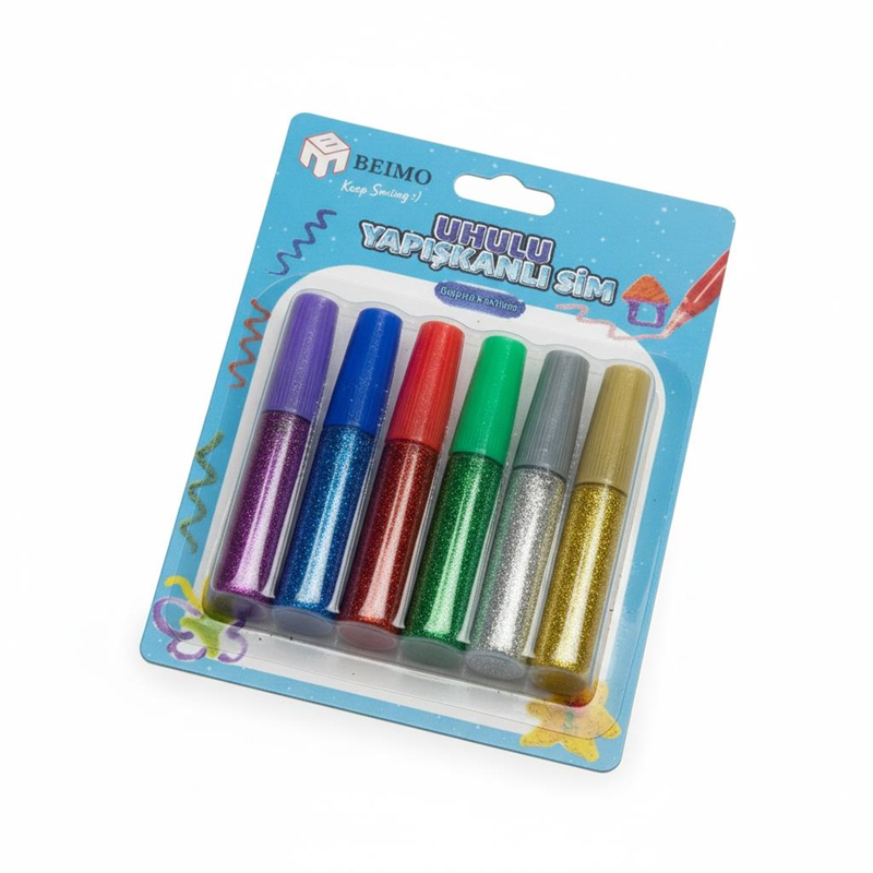 Yapışkanlı Uhulu Sim 6 Renk 12'Li Paket