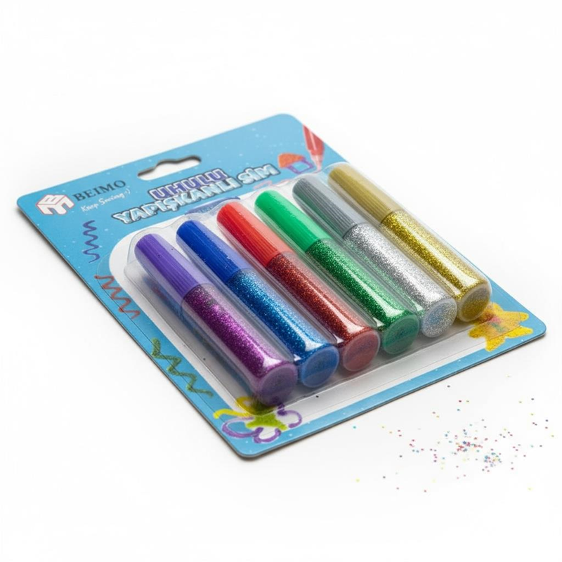 Yapışkanlı Uhulu Sim 6 Renk 12'Li Paket