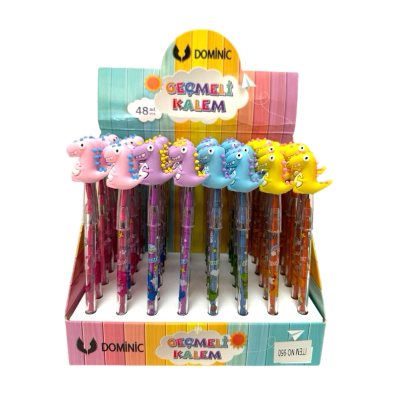 NO.950 DİNOZOR GEÇMELİ KALEM 48Lİ PAKET