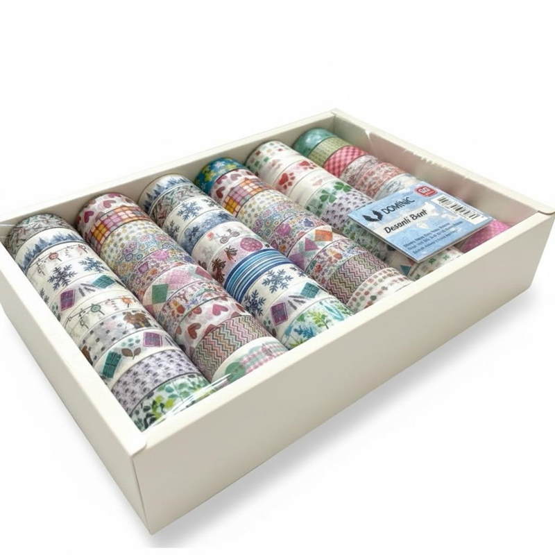 6001-B Desenli Karışık Kağıt Bant 60'Lı Paket 6001-B Desenli Karışık Kağıt Bant 60'Lı Paket