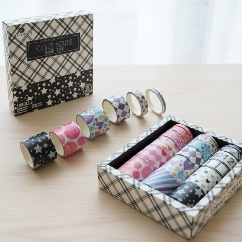 Share Mine Flower Serisi Desenli Kutulu Bant 18'Li Set