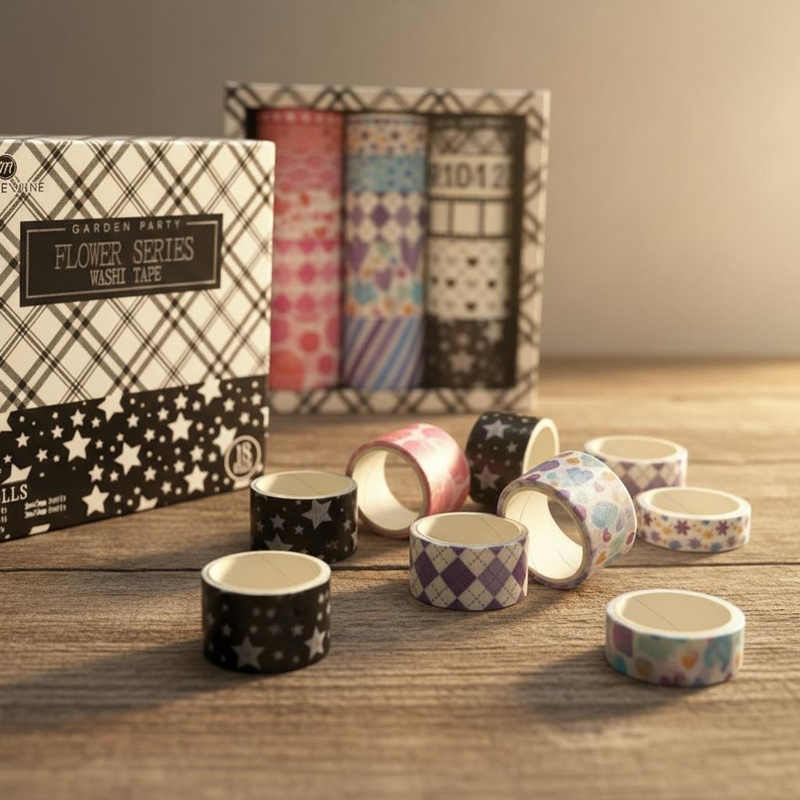 Share Mine Flower Serisi Desenli Kutulu Bant 18'Li Set Share Mine Flower Serisi Desenli Kutulu Bant 18'Li Set