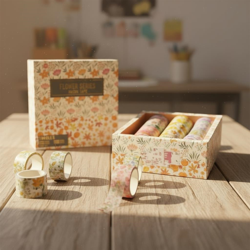 Garden Party Flower Serisi Desenli Kutulu Bant 18'Li Paket