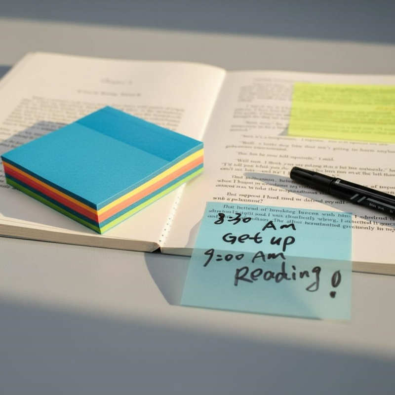 Renkli Şeffaf Yapışkanlı Kare Post-it 24Lü Paket 50 Yaprak