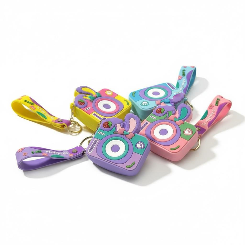 Kamera Modeli Silikon Anahtarlık Cüzdan 8*9 Cm