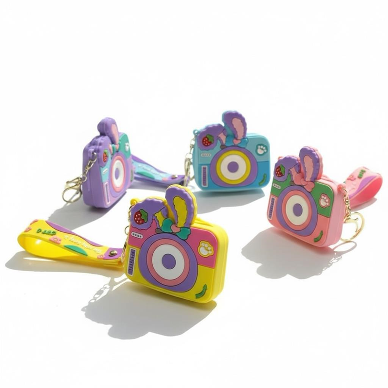 Kamera Modeli Silikon Anahtarlık Cüzdan 8*9 Cm