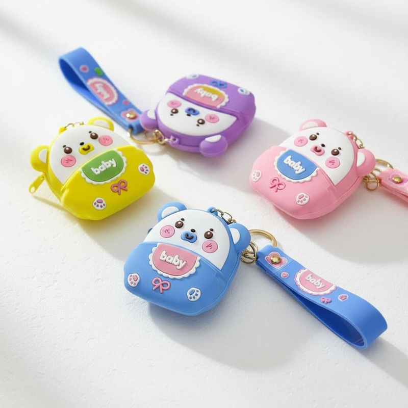 Baby Ayıcık Silikon Anahtarlık Cüzdan 7*8 Cm