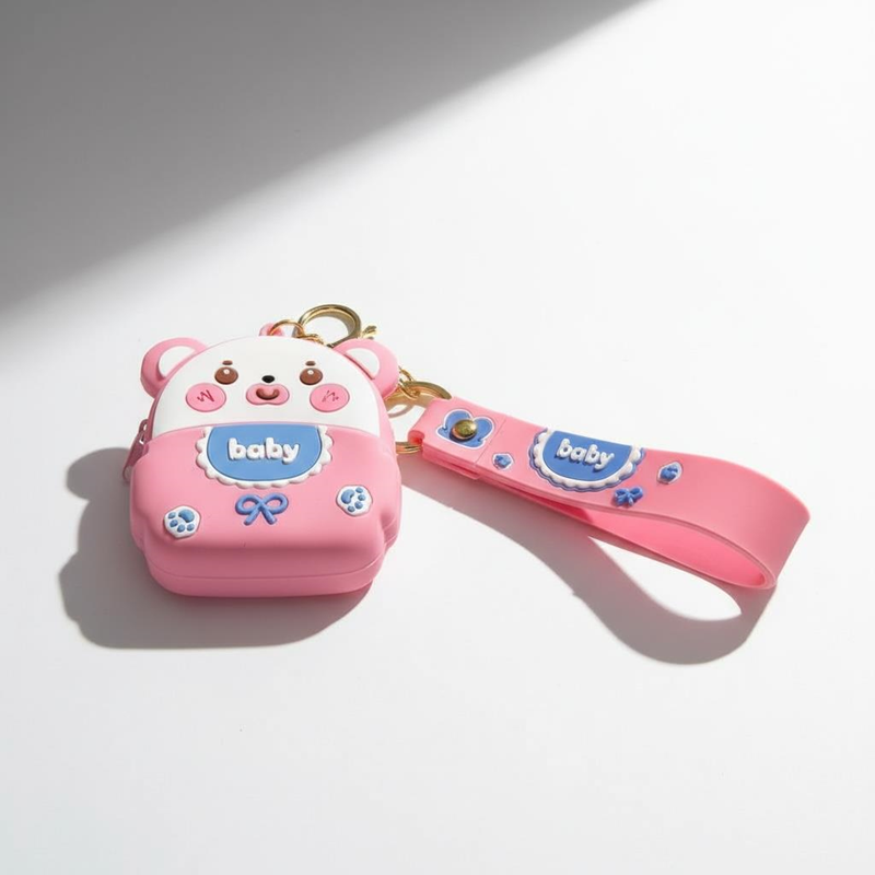 Baby Ayıcık Silikon Anahtarlık Cüzdan 7*8 Cm