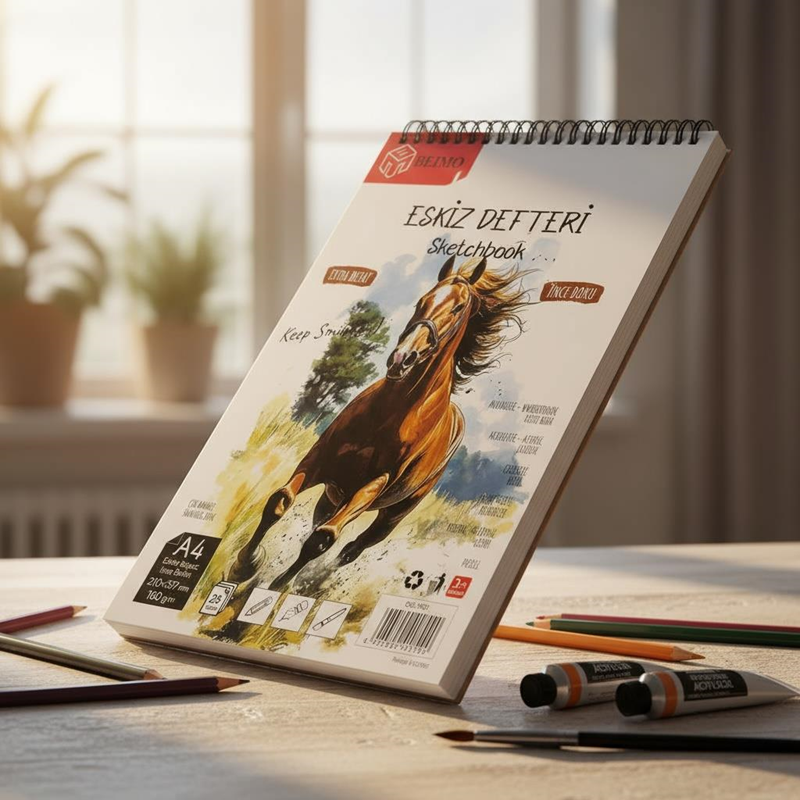 A-4 TELLİ ESKİZ DEFTERİ