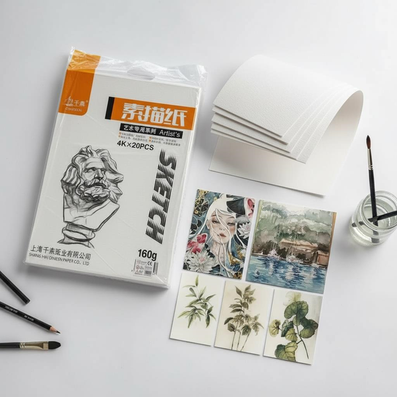 Sulu Boya Eskiz Kağıdı 35*50 Cm 160 Gr %100 Pamuk Sayfa 20'Li Paket