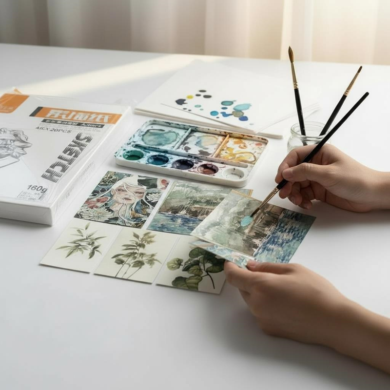 Sulu Boya Eskiz Kağıdı 35*50 Cm 160 Gr %100 Pamuk Sayfa 20'Li Paket