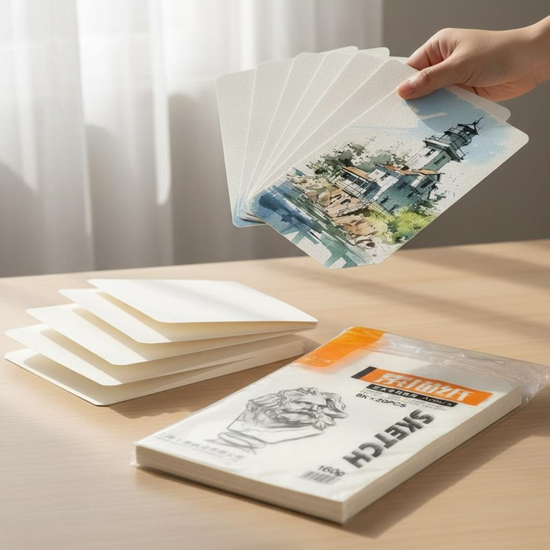 Sulu Boya Eskiz Kağıdı 25*35 Cm 160 Gr %100 Pamuk Sayfa 20'Li Paket