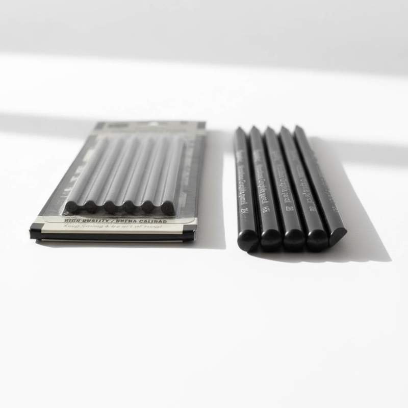 Kömür Kalemi 6’lı Set - Çizim Kalemi - Füzen Kara Kalem Seti 2H-HB-2B-4B-6B-8B