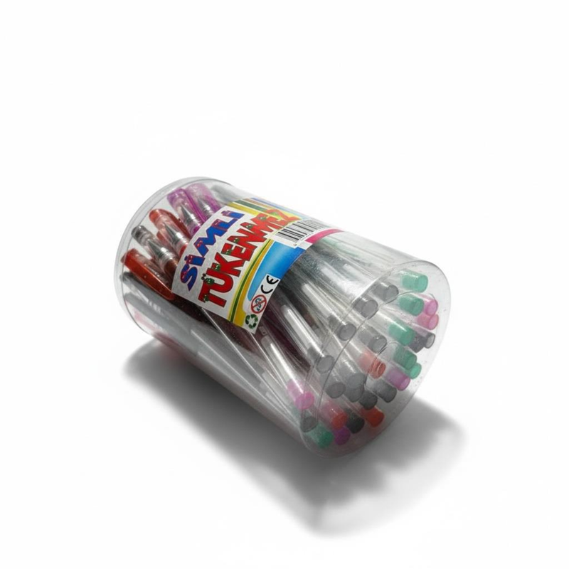 Simli Jel Tükenmez Kalem 60'Lı Stand Karışık Renkler