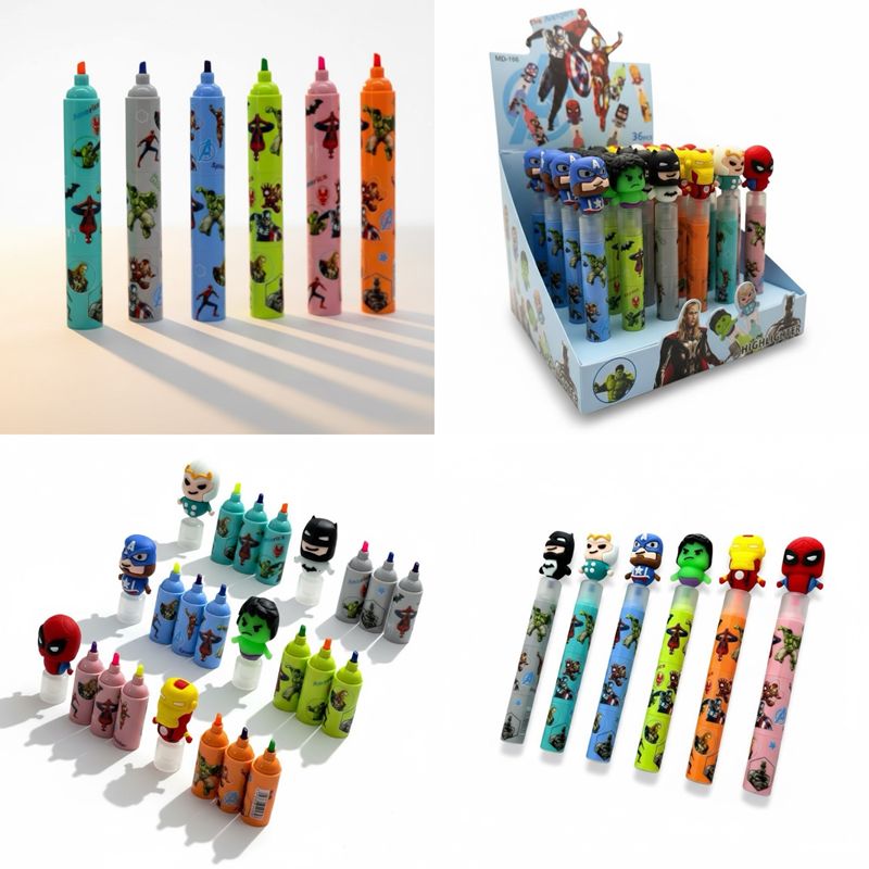 Md-188 Süper Kahramanlar Fosforlu Kalem 36'Lı Paket