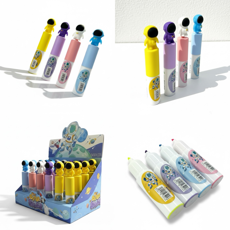 Md-132 Astronot Figürlü Fosforlu Kalem 24'Lü Paket