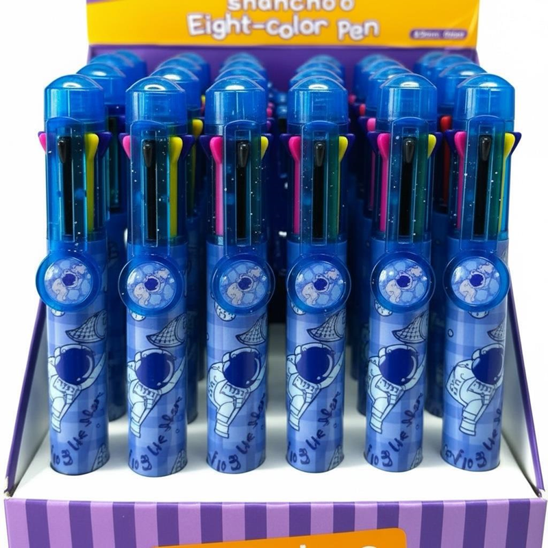 Sc-551 Astronot Modeli 8 Renk Çoklu Tükenmez Kalem 24'Lü Paket