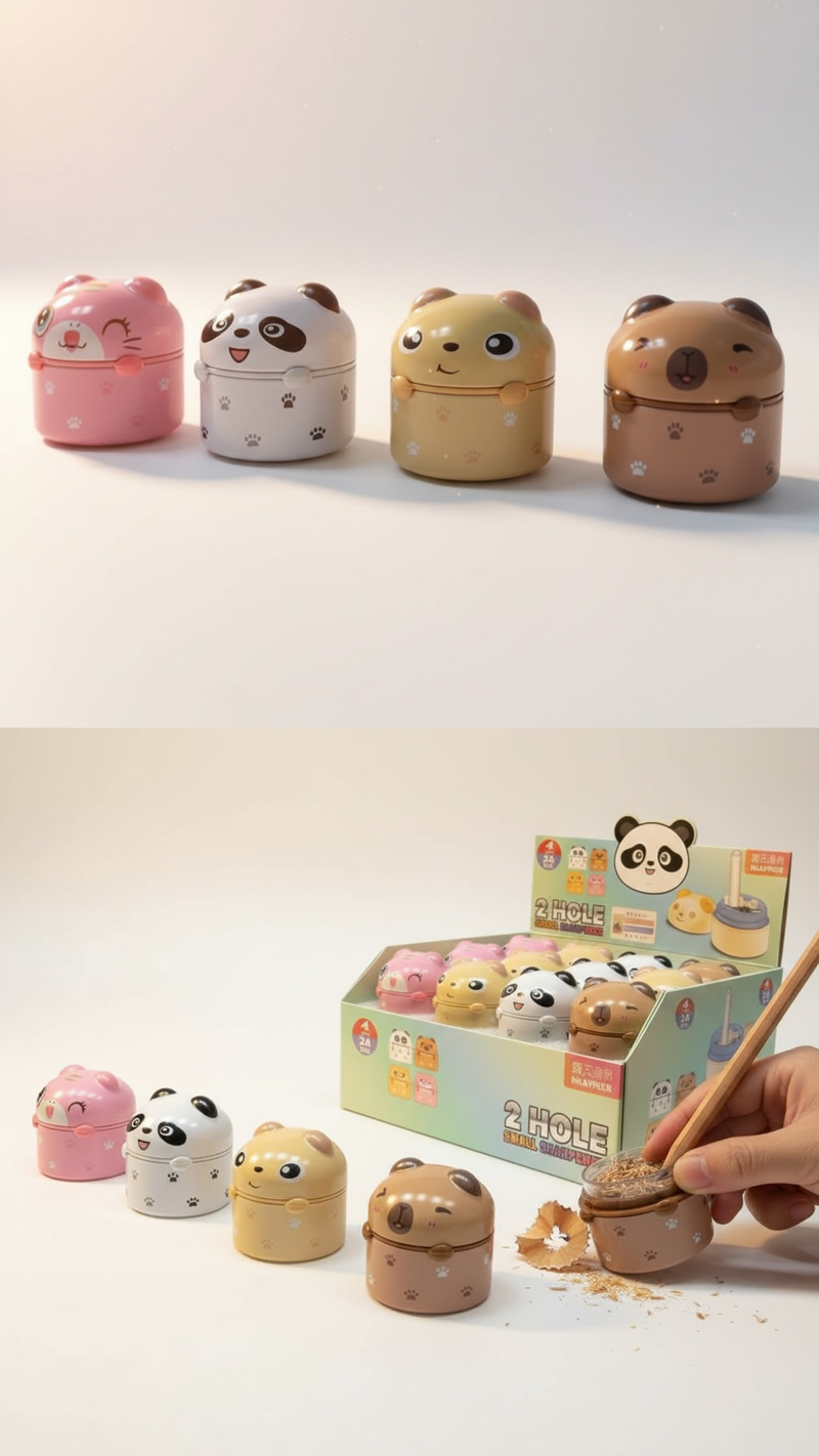 No.6839/A Metal Çift Gözlü Kalemtıraş 24Lü Paket