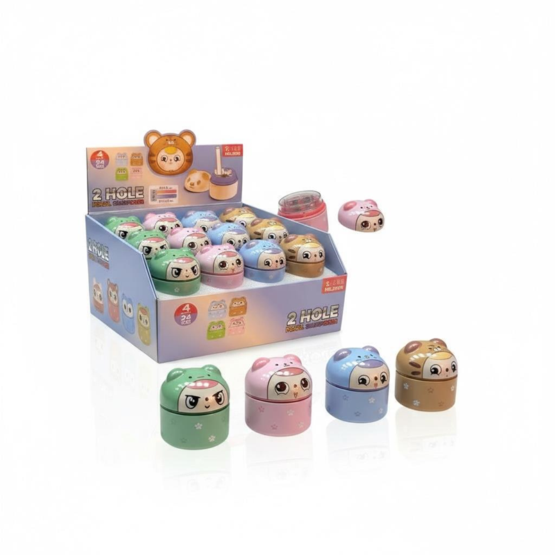 No.6838 Metal Çift Gözlü Kalemtıraş 24'Lü Paket